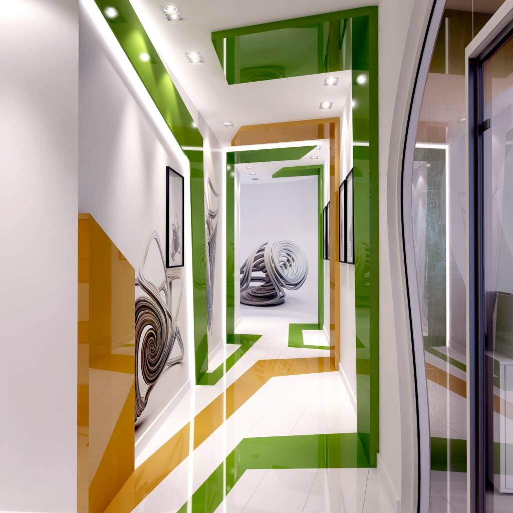dizayn koridora futurizm obl DEROOMS Москва Проекты
